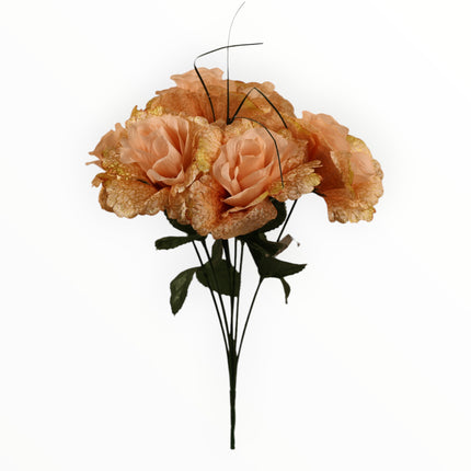 Rosa China Craquelada Dorada x6