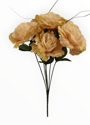 Rosa China Craquelada Dorada x6
