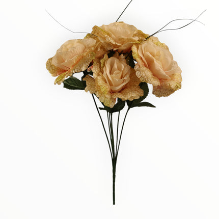 Rosa China Craquelada Dorada x6