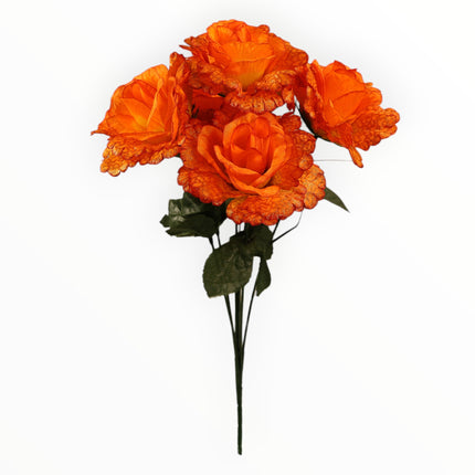 Rosa China Craquelada Dorada x6