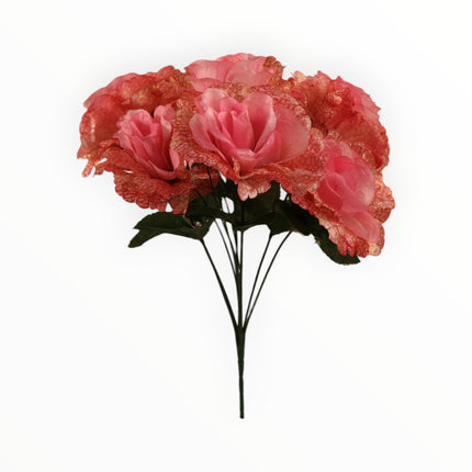 Rosa China Craquelada Dorada x6