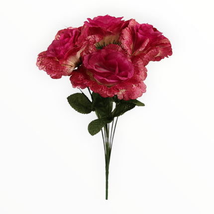 Rosa China Craquelada Dorada x6