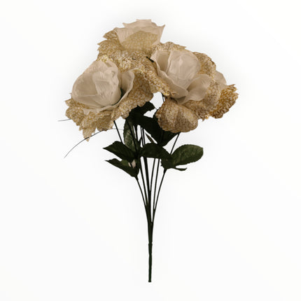 Rosa China Craquelada Dorada x6