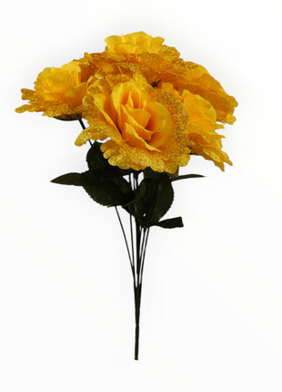 Rosa China Craquelada Dorada x6