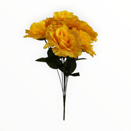 Rosa China Craquelada Dorada x6