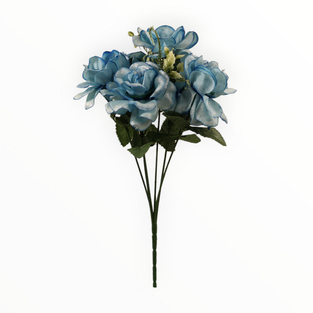 Mini Rosa Metálica c/ Helecho